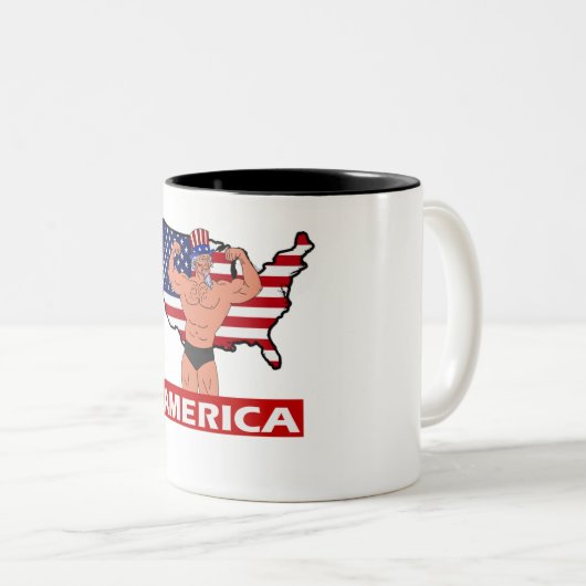 Custom 4. Juli Cup 🇺 🇸 Zweifarbige Tasse (VorderseiteRechts)