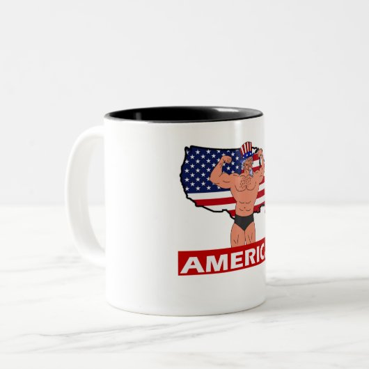 Custom 4. Juli Cup 🇺 🇸 Zweifarbige Tasse (Vorderseite Links)