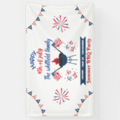 Custom 4. Juli Family Summer GRILLEN Party Banner (Vertikal)