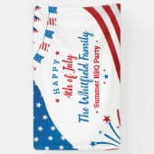 Custom 4. Juli Family Summer GRILLEN Party Banner (Vertikal)