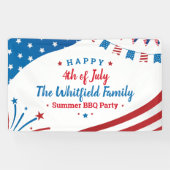 Custom 4. Juli Family Summer GRILLEN Party Banner (Horizontal)
