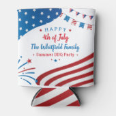 Custom 4. Juli Family Summer GRILLEN Party Dosenkühler (Vorderseite)