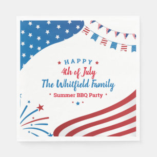 Custom 4. Juli Family Summer GRILLEN Party Paper Serviette