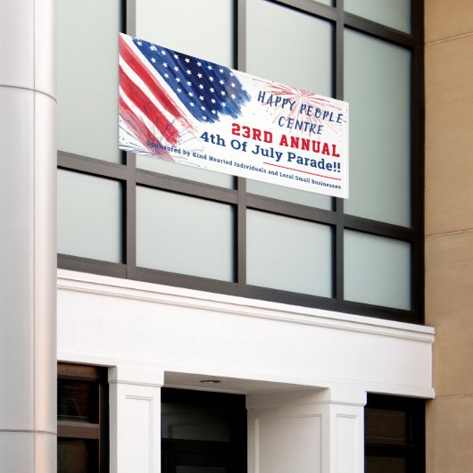 Custom 4. Juli Parade Red White Blue Custom Banner (Äußeres Gebäude)