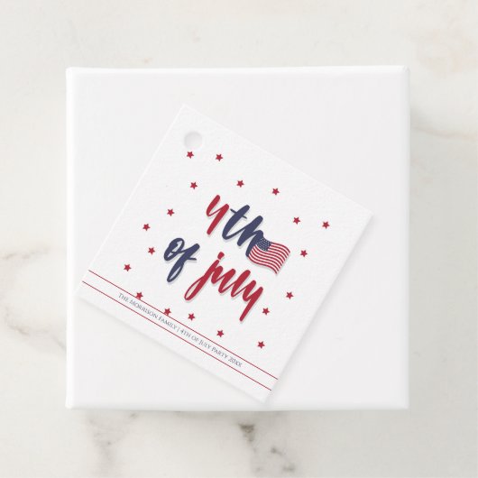 Custom 4. Juli Patriotic US Flag Party Geschenkanhänger (Beispiel)