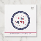 Custom 4. Juli Patriotic US Flag Party Geschenkanhänger (Rückseite)