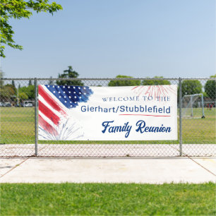 Custom 4. Juli Red White Blue Family Wiedersehen Banner