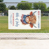 Custom 4. Juli Red White Blue Patriotic Kuh Banner (Insitu)