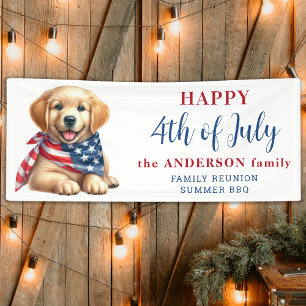 Custom 4. Juli Red White Blue Patriotic Welpe Banner