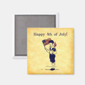 Custom 4. Juli US Flag and Fireworks Magnet (Vorderseite/Rückseite)