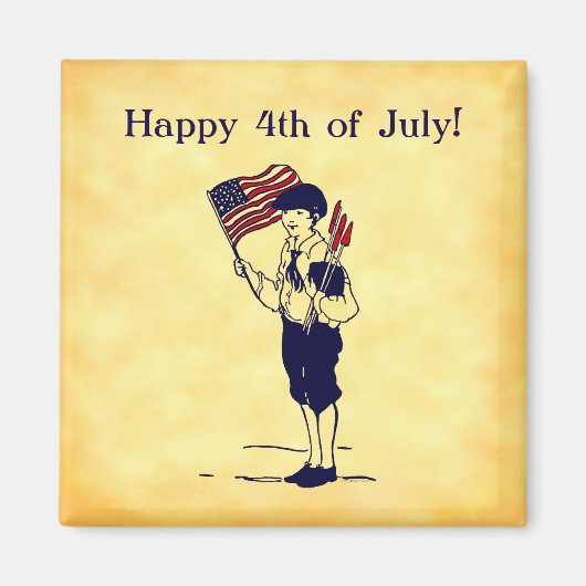 Custom 4. Juli US Flag and Fireworks Magnet (Vorne)