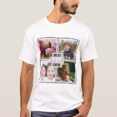 Custom 4 Photo Collage Gray Best Pop Ever T-Shirt (Vorderseite)