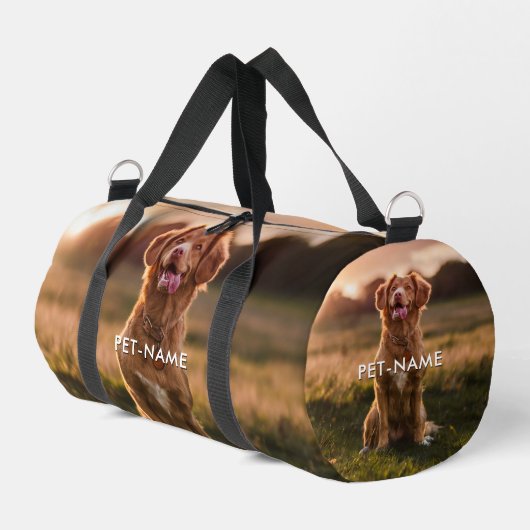 Custom 4 Photo Collage Pet Dog 4 Name Picture On Duffle Bag (Linke Seite)