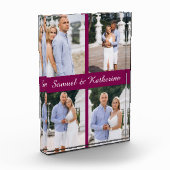 Custom 4 Photo Collage Script Name Acrylic Block (Links)