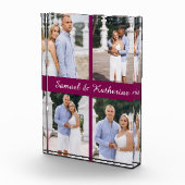 Custom 4 Photo Collage Script Name Acrylic Block (Rechts)