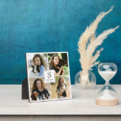 Custom 4 Photo Collage with Monogram and Name Fotoplatte (InSitu)