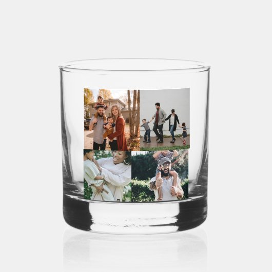 Custom 4 Photo Whiskyglas (Vorderseite)