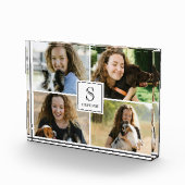 Custom 4 Picture Collage with Monogram and Name   Fotoblock (Rechts)