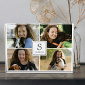Custom 4 Picture Collage with Monogram and Name   Fotoblock
