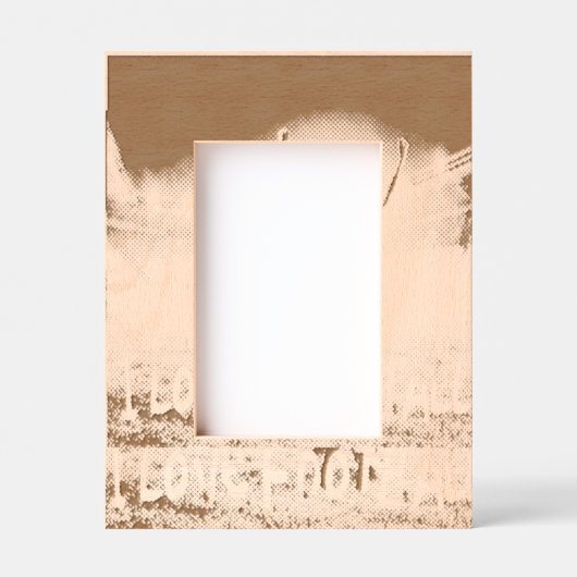 Custom 4" x 6" Portrait Frame, FrameStyle: natural Geätzte Rahmen (Vorderseite)