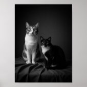 Custom 4K Black & White Pet Portrait Poster (Vorne)