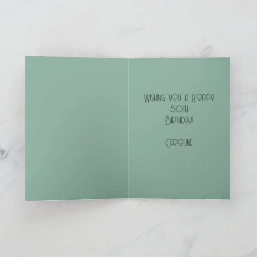 Custom 50. Art Nouveau Rabbit Birthday Dankeskarte (Innenseite)