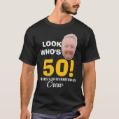 Custom 50. Birthday Face Foto T - Shirt - FT-Shirt (Vorderseite)