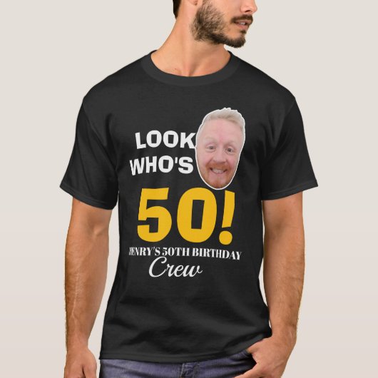 Custom 50. Birthday Face Foto T - Shirt - FT-Shirt (Vorderseite)