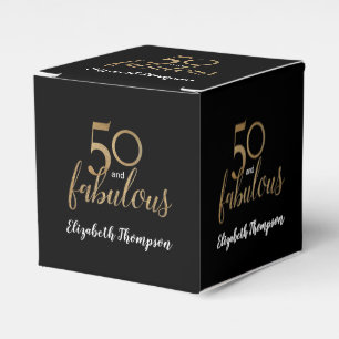 Custom 50 & fabelhafte Birthday Gold Black Confett Geschenkschachtel