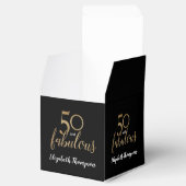 Custom 50 & fabelhafte Birthday Gold Black Confett Geschenkschachtel (Geöffnet)
