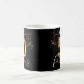 Custom 50. Fabulous Birthday Black Gold Ballons Kaffeetasse (Mittel)