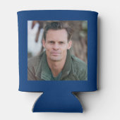 Custom 50. Geburtstag Blue Gold mit Foto Dosenkühler (Rückseite)