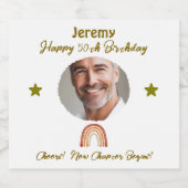 Custom 50. Geburtstag Wein & Sparkling Weinetikett Schaumweinetikett (Einzelnes Label)