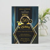 Custom 50. Geburtstagseinladung Einladung (Stehend Vorderseite)