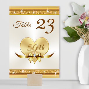 Custom 50 Jahre Gold Tischnummer Cards