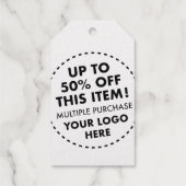 Custom 50% OFF Bulk Buy Discount Kraft Silver Geschenkanhänger (Rückseite)