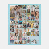 Custom 50 Picture Photo Collage Memory Baby Blue Fleecedecke (Vorderseite)