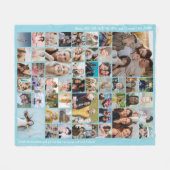 Custom 50 Picture Photo Collage Memory Baby Blue Fleecedecke (Vorderseite (Horizontal))