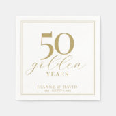 Custom 50. Wedding Anniversary Elegant Serviette (Vorderseite)