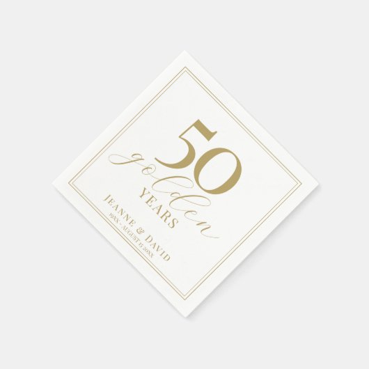 Custom 50. Wedding Anniversary Elegant Serviette (Ecke)
