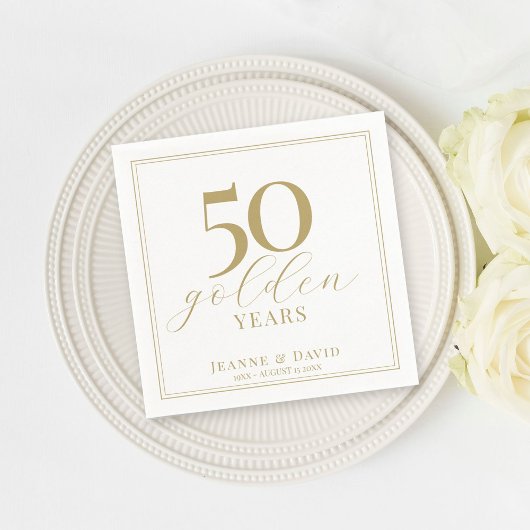 Custom 50. Wedding Anniversary Elegant Serviette