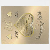 Custom 50. Wedding Anniversary Throw Blanket Fleecedecke (Vorderseite (Horizontal))