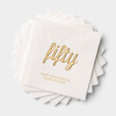 Custom 50. Wiedersehen Modern Gold Foil Napkins Servietten Mit Folie (Insitu (Gestapelt))