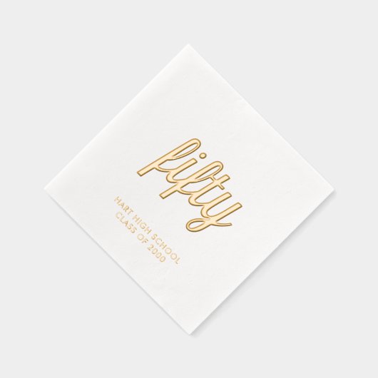 Custom 50. Wiedersehen Modern Gold Foil Napkins Servietten Mit Folie (Rechts)