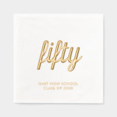 Custom 50. Wiedersehen Modern Gold Foil Napkins Servietten Mit Folie (Vorderseite)