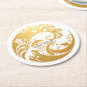 Custom 50th Birthday Gold  Runder Pappuntersetzer (Angewinkelt)