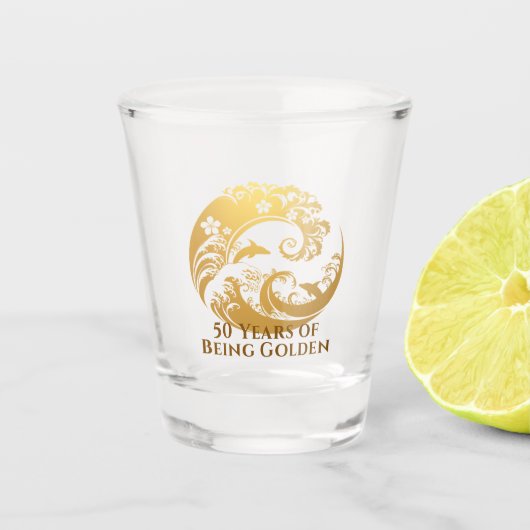 Custom 50th Birthday Gold  Schnapsglas (Vorderseite)