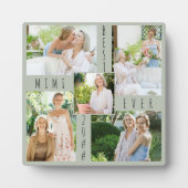 Custom 5 Foto Collage Best Mimi je Green Plaque Fotoplatte (Vorderseite)