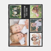 Custom 5 Foto Collage Black Fleecedecke (Vorderseite)