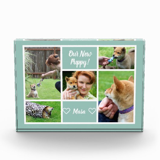 Custom 5 Foto Collage Family Pet Foto Block (Vorderseite)